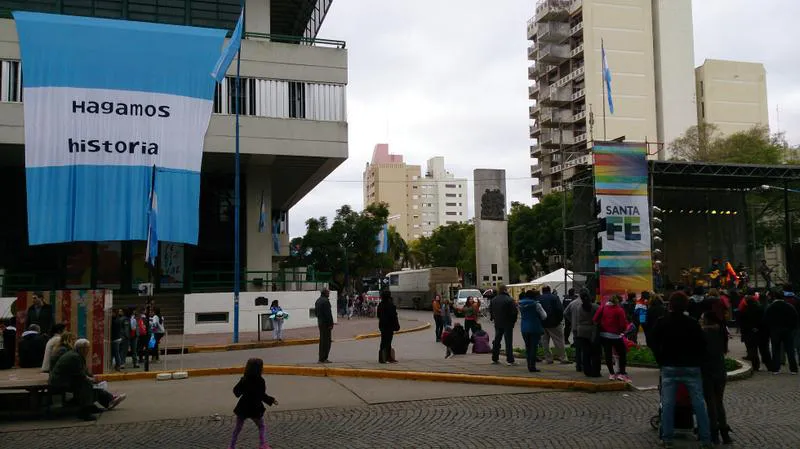 Puesta en escena de los festejos centrales en Rafaela
