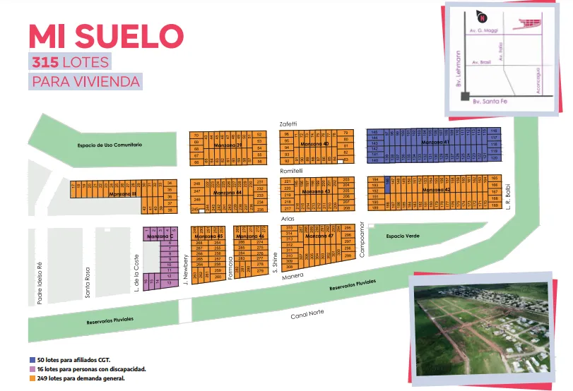 Loteo Mi suelo, 315 lotes para vivienda
