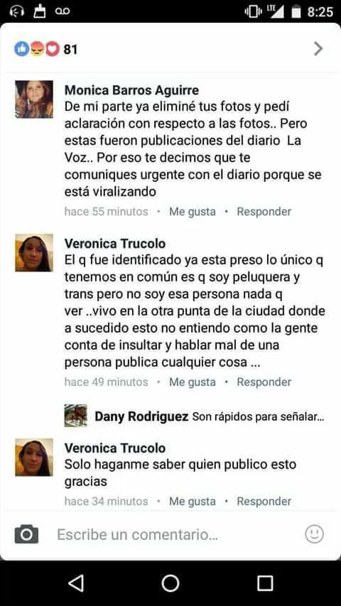 Aclaración en las redes sociales 