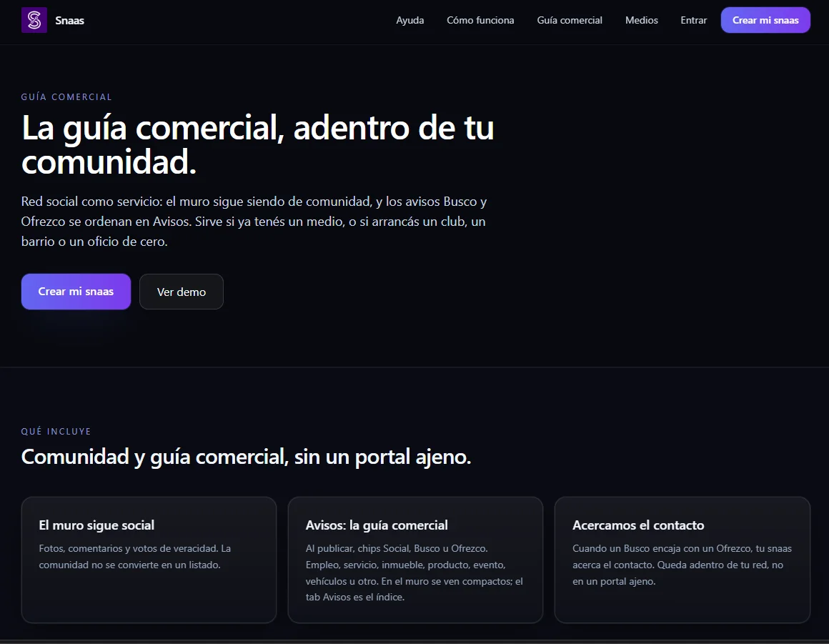 Snaas.ar y la guía comercial
