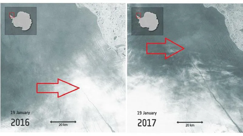 Grieta en la Antártida