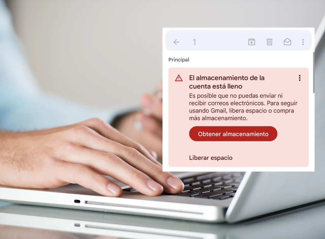 Espacio en Gmail.