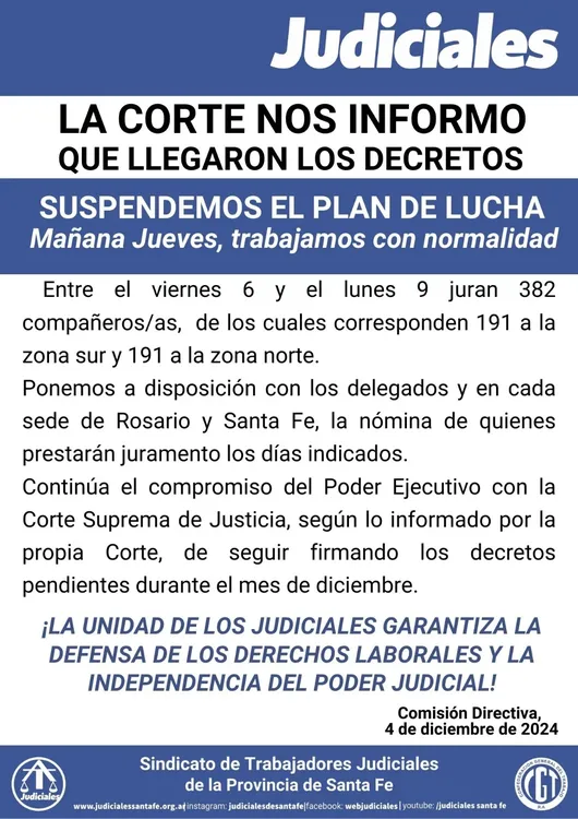 Paro Judiciales Levantado