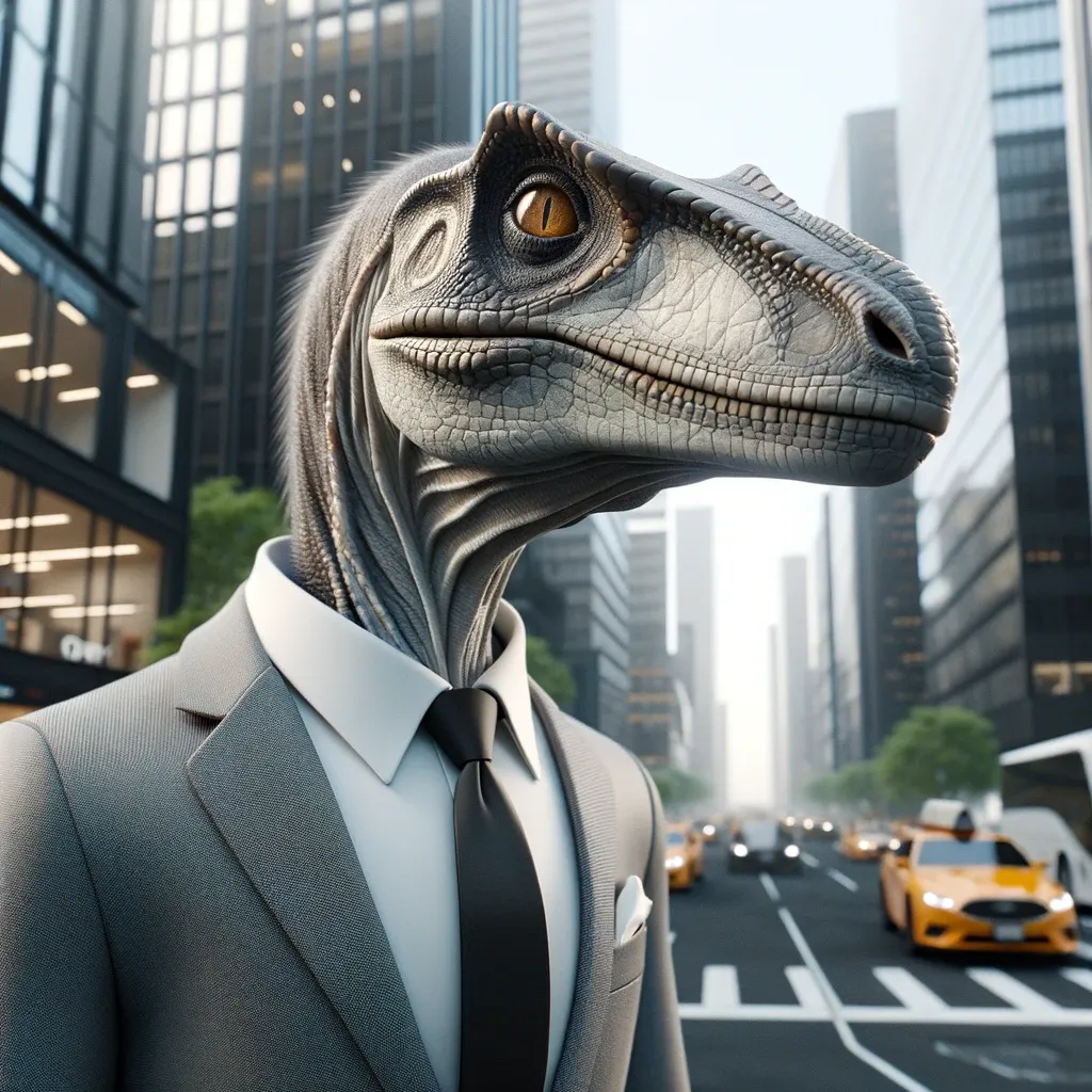 dinosaurio con corbata