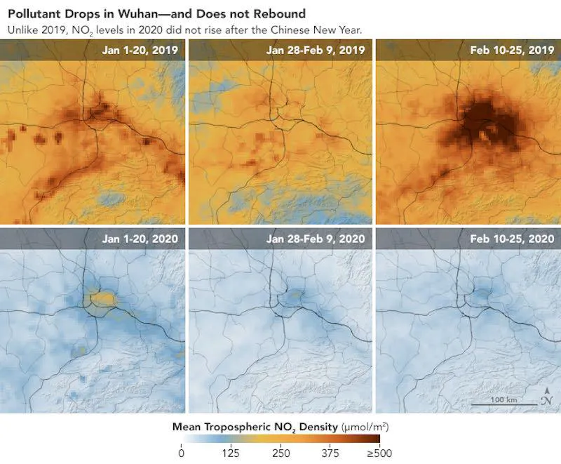Menos contaminación en China - Nasa