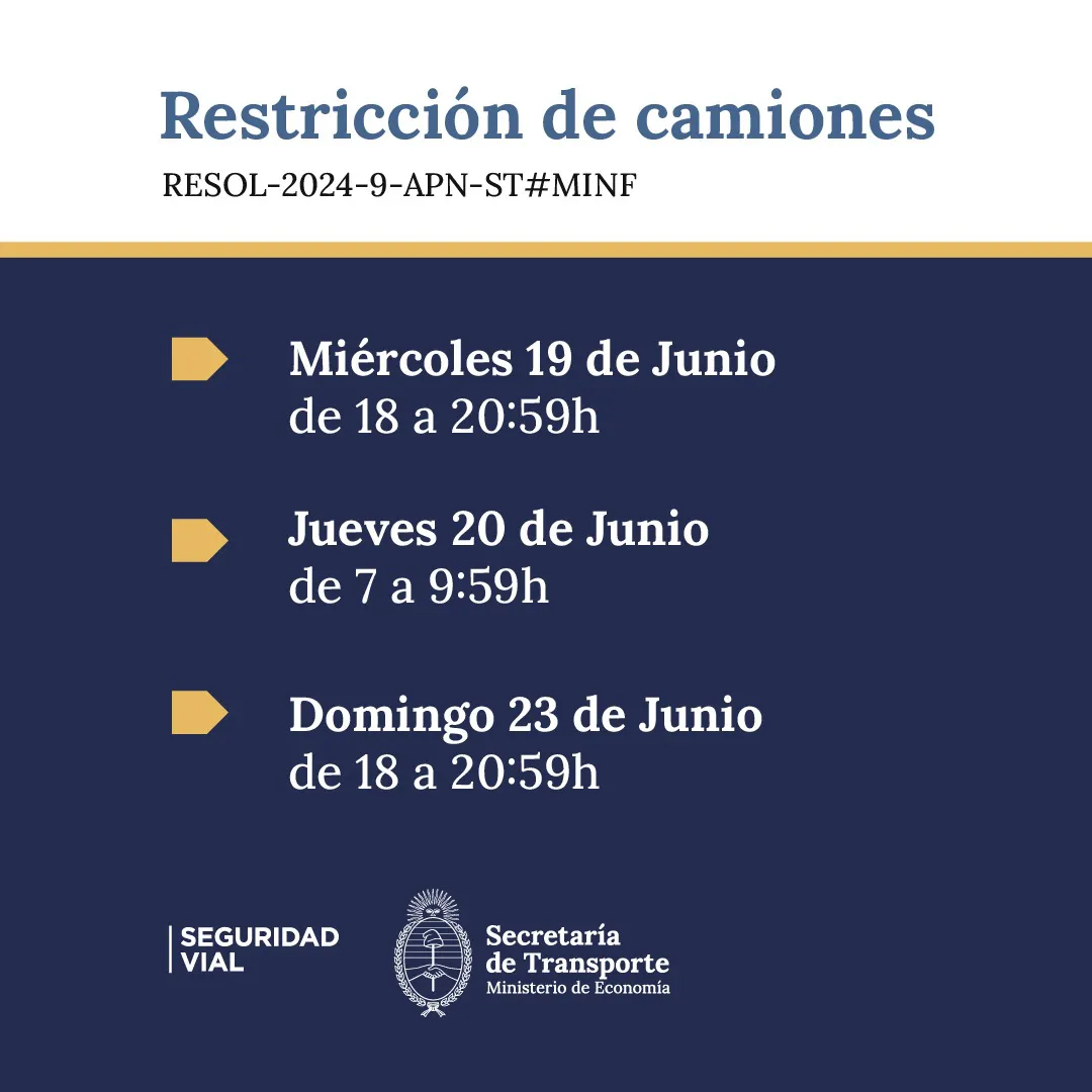 ANSV Restricción de camiones
