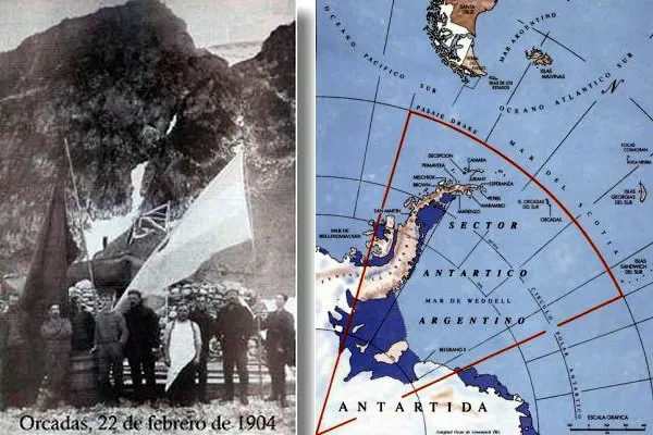 Base Antartica Orcadas Argentina- foto historica y  mapa